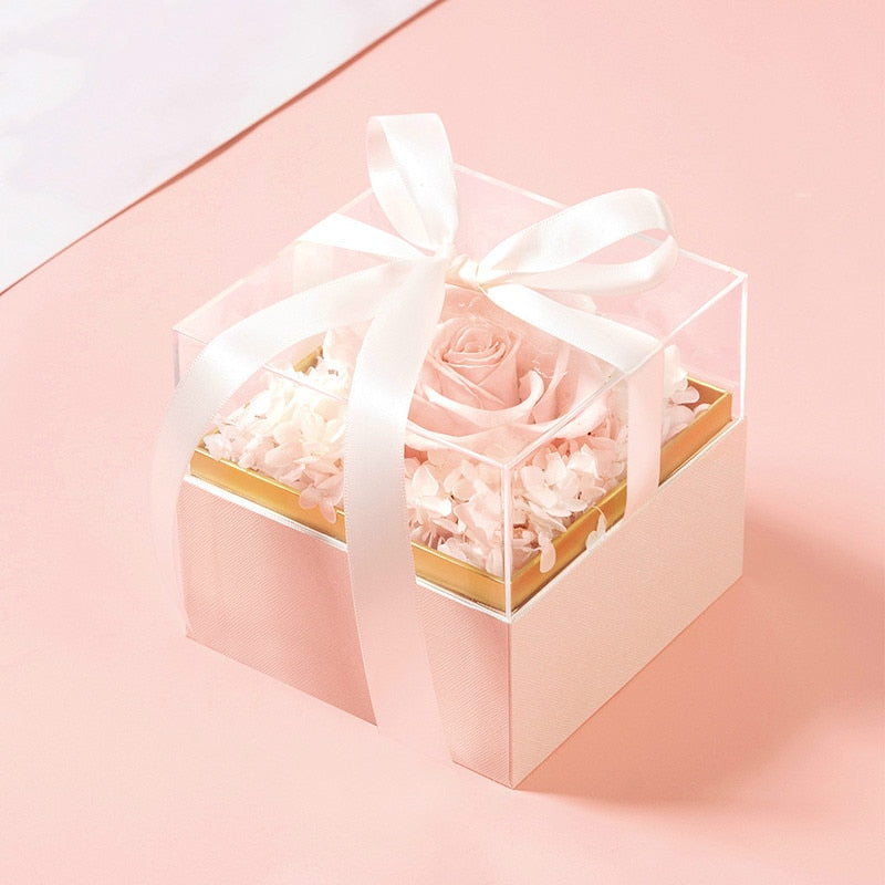 Square Acrylic Gift Box with Ribbon