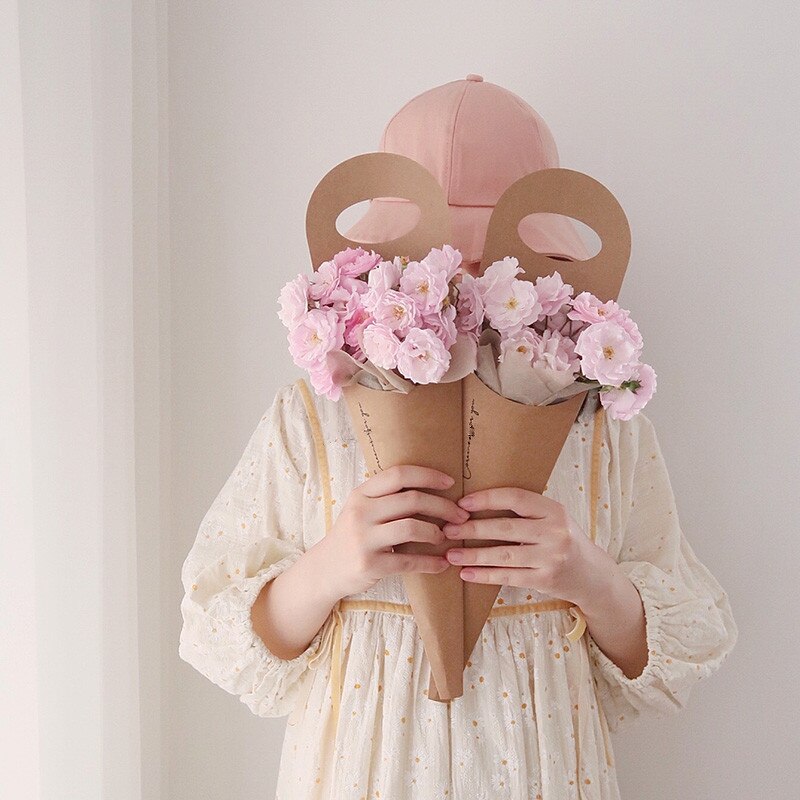 10pcs Kraft Paper Flower Bags Bouquet Sleeves